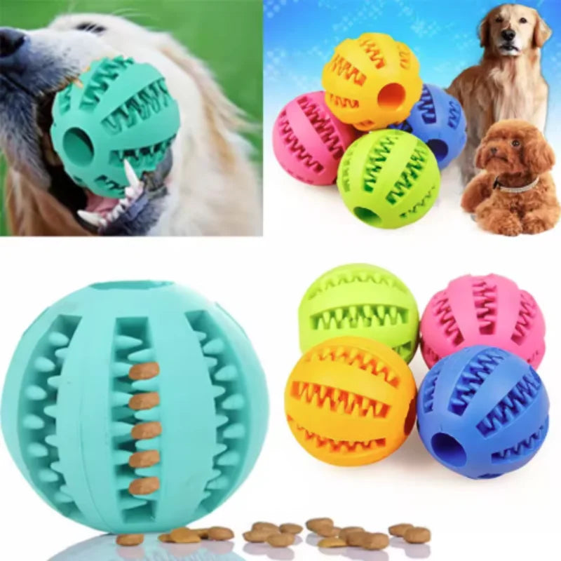 Dog Toy Ball Interactive Rubber Balls Puppy Chewing Toys Pet Tooth Cleaning Ball Cats Pets Food Treat Feeder Silicone Balls Toy