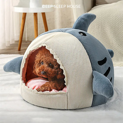 Dog Bed Winter Warm Semi-Enclosed Big Mouth Shark Dog Kennel Cat Pad Pet Supplies Comfortable Cat House Sleep Bag Dropshipping